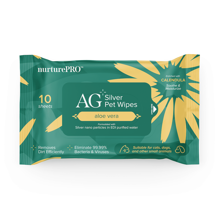 NurturePro AG+ Silver Pet Wet Wipes - Aloe Vera